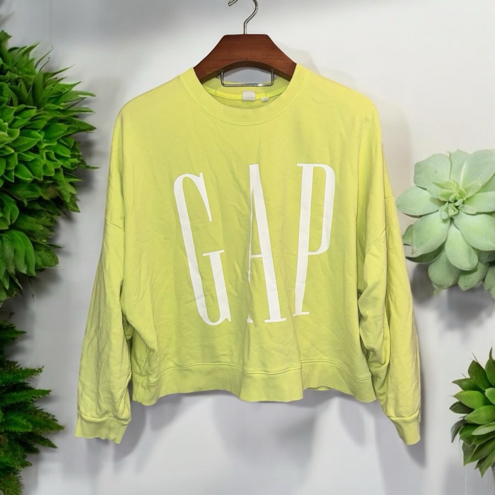 Women's GAP Cropped Bright Green Sweatshirt